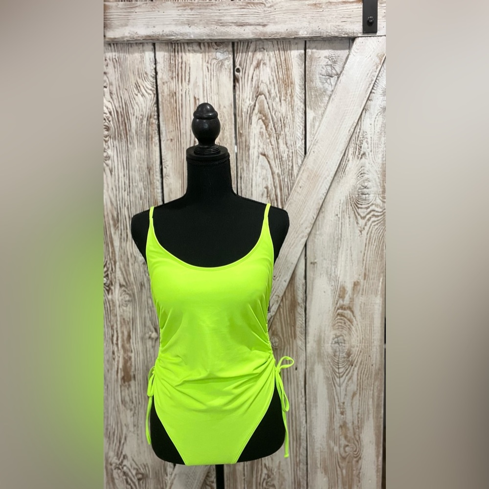 Neon Green One Piece Bathing Suit Size XL